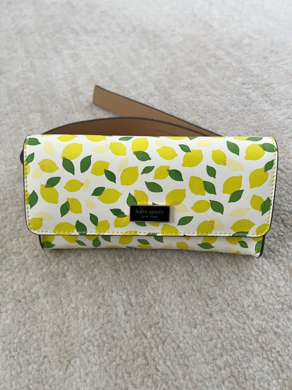 NWT Kate Spade Genuine Leather Lemon Belt Bag Fanny Pack S / M
